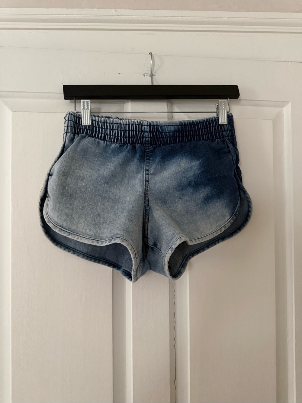 Denim Athletic Shorts - Washed Blue